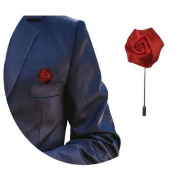 Imagem de Lapela Broche De Tecido Terno Casamento Noivo Padrinho Flor - RPires, 