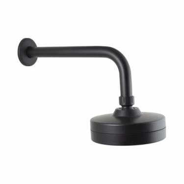 Imagem de Chuveiro Ducha Autolimpante com Braço de Parede, Design Moderno, Acabamento Preto Fosco, para Aquecedor Solar/Gás