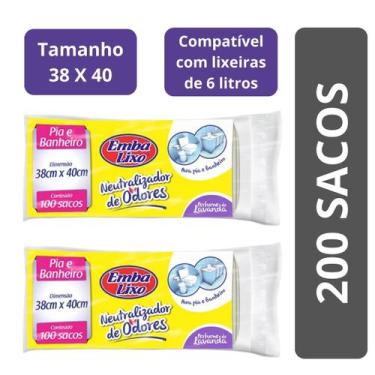 Imagem de 200 Sacos de Lixo Embalixo para Pia e Banheiro Perfume Neutralizador d