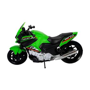 Imagem de Moto Brinquedo Infantil, Verde e Preto, Modelo Esportivo