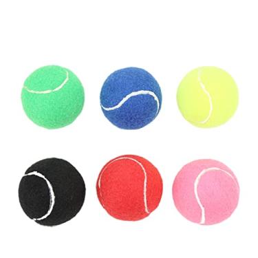 Imagem de Bola de tênis Conjunto de caxemira multicolor Rubrote de borracha elástica Bolas de treinamento para jovens Treinando Black Black Blue Blue Rosa Verde 6pcs