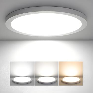 Imagem de GongYe Pacote Com 2 Luminárias De Teto Led Redondas De 20 Polegadas Com Dimerização Triac E 3 Opções De Cct (3000K/4000K/6500K) - Painel De Montagem Embutida Superfino De 40W Para Quarto, Cozinha,
