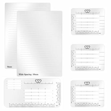 Imagem de QuZCarious Conjunto de 6 estêncil de linha reta, guia de letras de estêncil de desenho de linha, modelo de régua para escrever diário de papel de cartão