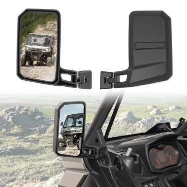 Imagem de XUTVOTOR Espelhos laterais para Can-Am Defender, espelho retrovisor lateral ajustável para Can-Am Defender HD5 HD7 HD8 HD9 HD10 2016-2025 acessórios, ajuste sem porta, meia porta e porta completa