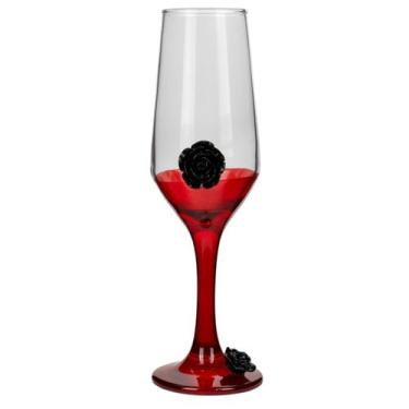 Imagem de Taça Pomba Gira Luxo Rosa Negra Decorativa Champagne 186ml - META ATAC