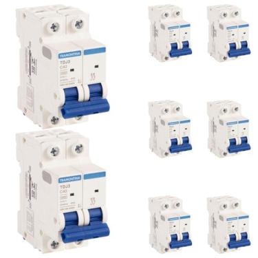 Imagem de 8 Disjuntores 40A Bipolar Tramontina TDJ3 Curva C 3kA
