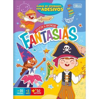 Imagem de Livro Álbum Cartilha de Atividades c/ Adesivos Vestir Fantasia Montar 