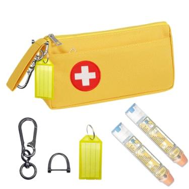 Imagem de MAGNEECH 1 Estojo Para Epipen, Epi Pen Com Etiqueta De Alerta Médico, Bolsa Organizadora Medicamentos Viagem - Conveniente Alergias E Diabetes (Amarelo Brilhante)