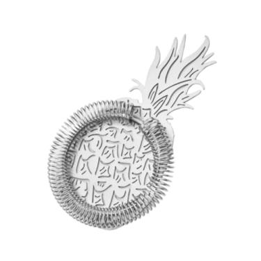 Imagem de ＫＬＫＣＭＳ Coador de, coador de gelo em formato de abacaxi, ferramenta para fabricação de bebidas, separador de gelo para festas e clubes, cozinha e, Prata