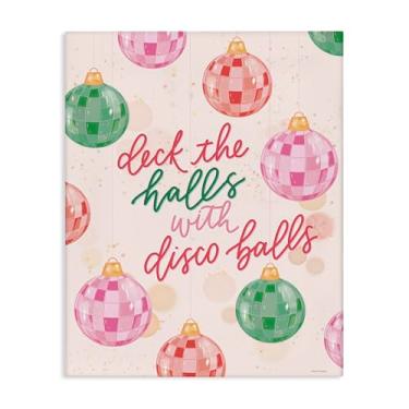 Imagem de Stupell Industries Deck The Halls Disco Balls Canvas Wall Art Design por Rachel Nieman, 61 x 76 cm