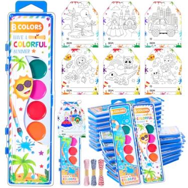 Imagem de Marspark Conjunto de 24 conjuntos de tinta aquarela com cartão, presentes de formatura, trocas, presente, lavável, pintura de cor de água para lembrancinha de festa de formatura (8 cores, graduação)