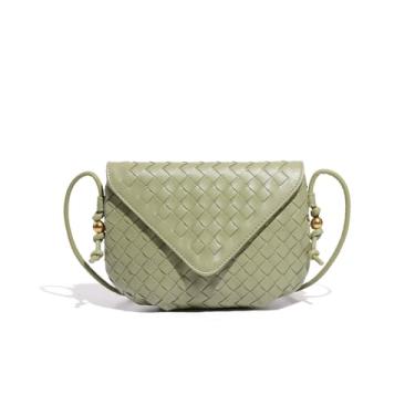 Imagem de Waiyqju Bolsa feminina de luxo de tecido pequeno, bolsa de ombro portátil ajustável para viagem diária para reduzir a idade, 7# Verde claro