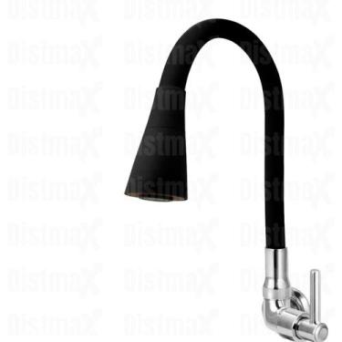 Imagem de Torneira de Parede Gourmet Cozinha Monocomando Preta  - DISTMAX
