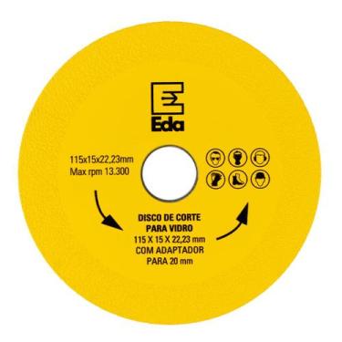 Imagem de Disco De Corte 4.1/2 X 7/8 Para Vidro e Porcelato 0QB Eda - I.EDA