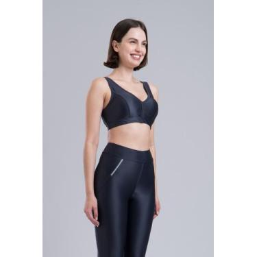 Imagem de Mulher Elástica Sport Top Esportivo Feminino Bo Ju New Grafite, G, Gra