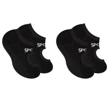 Imagem de Kit 2 Meias Sapatilha Antiderrapante Yoga Pilates Selene, Preto,  34 a