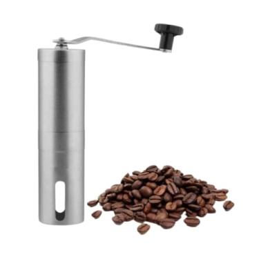 Imagem de Moedor de Café Manual em Aço Inox Compacto, Fácil de Usar, Ideal para Iniciantes, Moagem Ajustável, Manivela Removível, Capacidade de 45g de Café