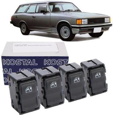 Imagem de Kit 4 Botões Vidro Eletrico Caravan 1988 a 1992 Kostal, Interruptor Vi