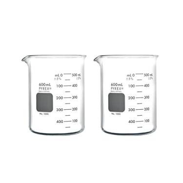Imagem de PYREX Copo de vidro borossilicato Griffin - Copo de medição graduado de baixa forma com bico - Vidro científico premium para laboratórios, salas de aula ou uso doméstico - PYREX Chemistry Glassware