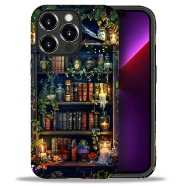 Imagem de DAIZAG Compatível com iPhone 13 Pro, Book Lover Bookshelf padrão completo plástico macio TPU antiqueda, capa de canto de proteção dupla para iPhone 13 Pro