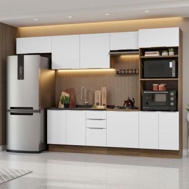 Imagem de Armário De Cozinha Completa 330cm Rustic/branco Stella Madesa 05 Rusti