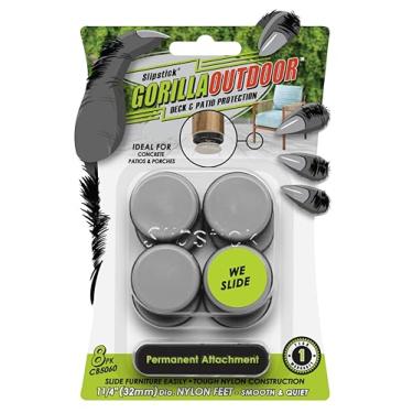 Imagem de Slipstick Protetores De Piso Deslizantes Para Cadeiras/Deslizadores Móveis Gorilla Outdoor 1-1/4" (Conjunto Com 8) Parafusos Nylon Deslizar Em Pisos Internos