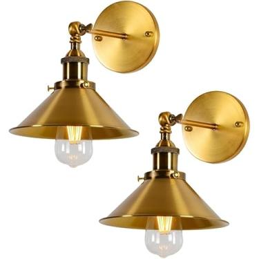 Imagem de Luminárias De Parede Vintage Gold Porch, Gooseneck Wall Mount Wall Sconce Anti-rust Impermeável Ferro Outdoor Wall Lights Retro Farmhouse Gooseneck Wall Sconce Para Varanda, Garagem, 2PCS