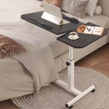 Imagem de Mesa Portátil, Mesa Dobrável, Mesa Rolante Altura Ajustável, Área De Trabalho Rotativa De 270 Graus, Para Casa, Escritório, Sala De Aula Médica E Escolar, Black+white