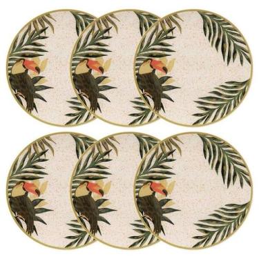 Imagem de Jogo de 6 Pratos Rasos 26 cm Oxford Unni Tropicano