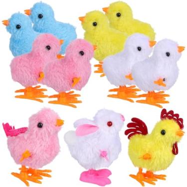 Imagem de HEMOTON 1 Conjunto de Brinquedos de Pelúcia para Pintinhos de Corda, Frango Fofo Que Pula, Pintinhos de Pelúcia de Coelho de Corda, Brinquedos de Animais de Fibra Sintética para Lembrancinhas de