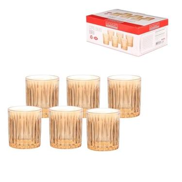 Imagem de Haüskraft- Copo baixo de vidro Egeu Ambar 330 ml 6 peças