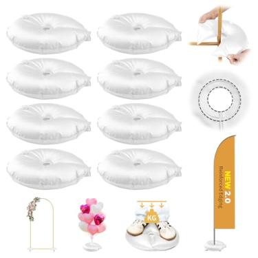 Imagem de 8 unidades de sacos de peso de água para suporte de coluna de balão e arco de balão, pesos de suporte de balão, base preenchível em forma de U para festa de casamento, formatura, decoração, acessórios