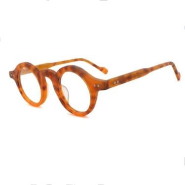 Imagem de Armação de óculos redonda masculina e feminina casual com rebite (2)