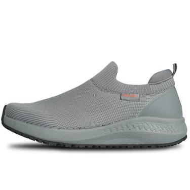 Imagem de AEHAO Tênis masculino antiderrapante para trabalho, restaurante, à prova d'água, para cozinha, hospital, antiderrapante, com design moderno e fácil de limpar, respirável, leve, Cinza, 41