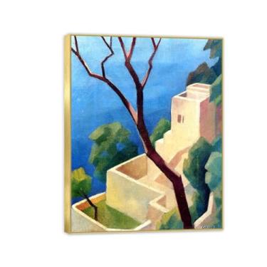 Imagem de RYLJCZ Impressões de arte de parede famosas por Adolf Erbsloh - Costa Sul - Reproduções de pinturas em tela - Pintura emoldurada Pôster Giclee Decoração de parede 70 x 90 cm (27,6 x 35,4 pol.) moldura