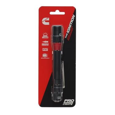 Imagem de Cummins Lanterna recarregável de ignição CMN35362 Pro Series 500 lúmens, LED, vários modos de luz, lanterna com clipe de caneta de bolso