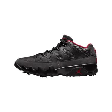 Imagem de Nike Tênis de golfe masculino Air Jordan 9 G, Preto/vermelho verdadeiro/carvão escuro, 40