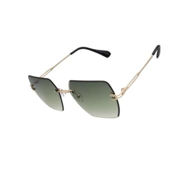 Imagem de Óculos de Sol Quadrado Grande Premium Blogueira UV400 Unisex Feminino Masculino - Modelo Capri - Cacife Brand (Verde Degradê)