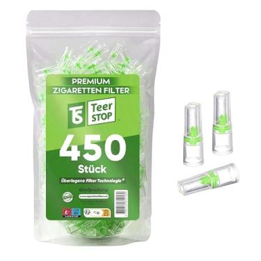 Imagem de TS Teer STOP 450 filtros de cigarro filtros de cigarro que removem alcatrão e suporte de cigarro químico, filtro regular de 8 mm, pontas de filtro reutilizáveis, bloqueadores de alcatrão, filtros