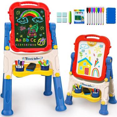 Imagem de Quadro branco magnético e lousa Easel Basytodio Kids de 2 a 4 anos