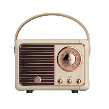 Imagem de Alto-falante Bluetooth QUEQIMU Retro Radio Vintage Decor Cream