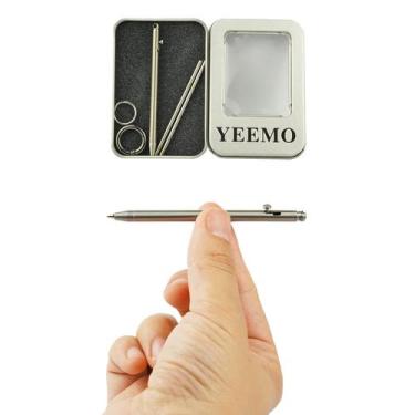 Imagem de Caneta YEEMO Mini Pen Titanium EDC não tóxica com chaveiro 82 mm