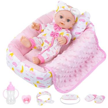 Imagem de Conjunto de brinquedos de berço Baby Doll BDDOLL de 12 polegadas com r