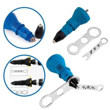 Imagem de Rebitadeira Adaptador Suporte Rebite Parafusadeira Furadeira Alta Qual