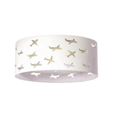 Imagem de Luminária Infantil Plafon Aviões Duplo 50x16cm Cru - Tom Luz