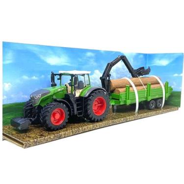 Imagem de Miniatura Trator Fendt 1050 Vario With Tree Forwarder Verde Bburago 31