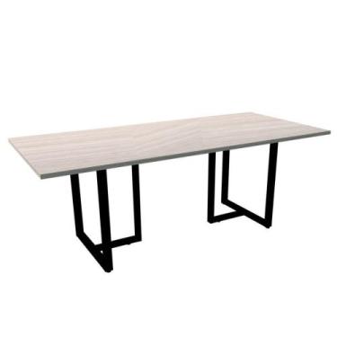 Imagem de Mesa de Reunião Pé Tubular PE25 em MDP 200 x 90 cm Cor Nogueira CasaBl