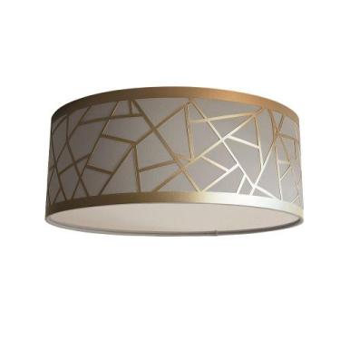 Imagem de Luminária Plafon Recorte Bronze Cúpula Tecido 30X15 - Tom Luz, Cinza60