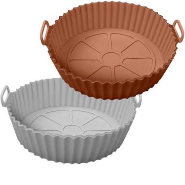 Imagem de 02 Forma Silicone Reutilizável Protetor Air Fryer Microondas