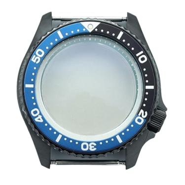 Imagem de FEIYASHI Relógio preto masculino de 42,5 mm, caixa de aço, bisel de cerâmica, vidro de safira para NH35 NH36/34, peças de relógio de coroa 3,8, NH35 NH34/36/38 Movimento + anel capítulo verde 9, Caixa